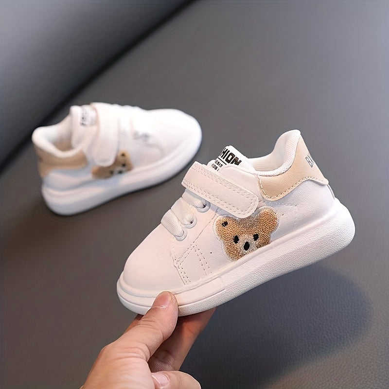BearSteps™ | Baby Barefoot Sneakers met Klittenband en Antislipzool | Flexibele Eerste Loopschoenen met Schattige Beertjespatch en Brede Neus