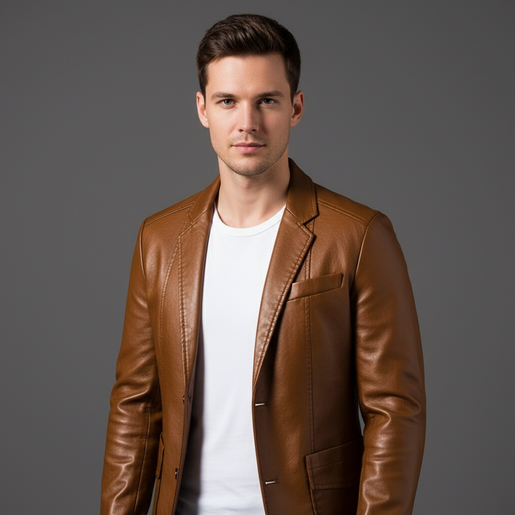 Julian | Trendy Leren Colbertjas