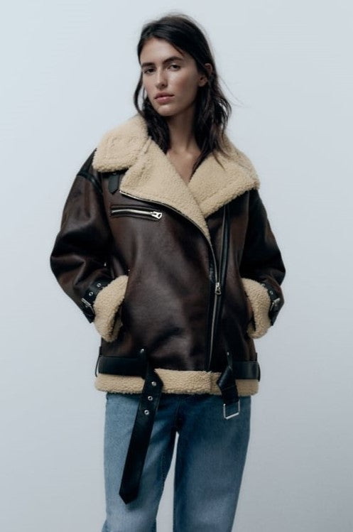 Leontine | Shearling Aviator Jas Dames
