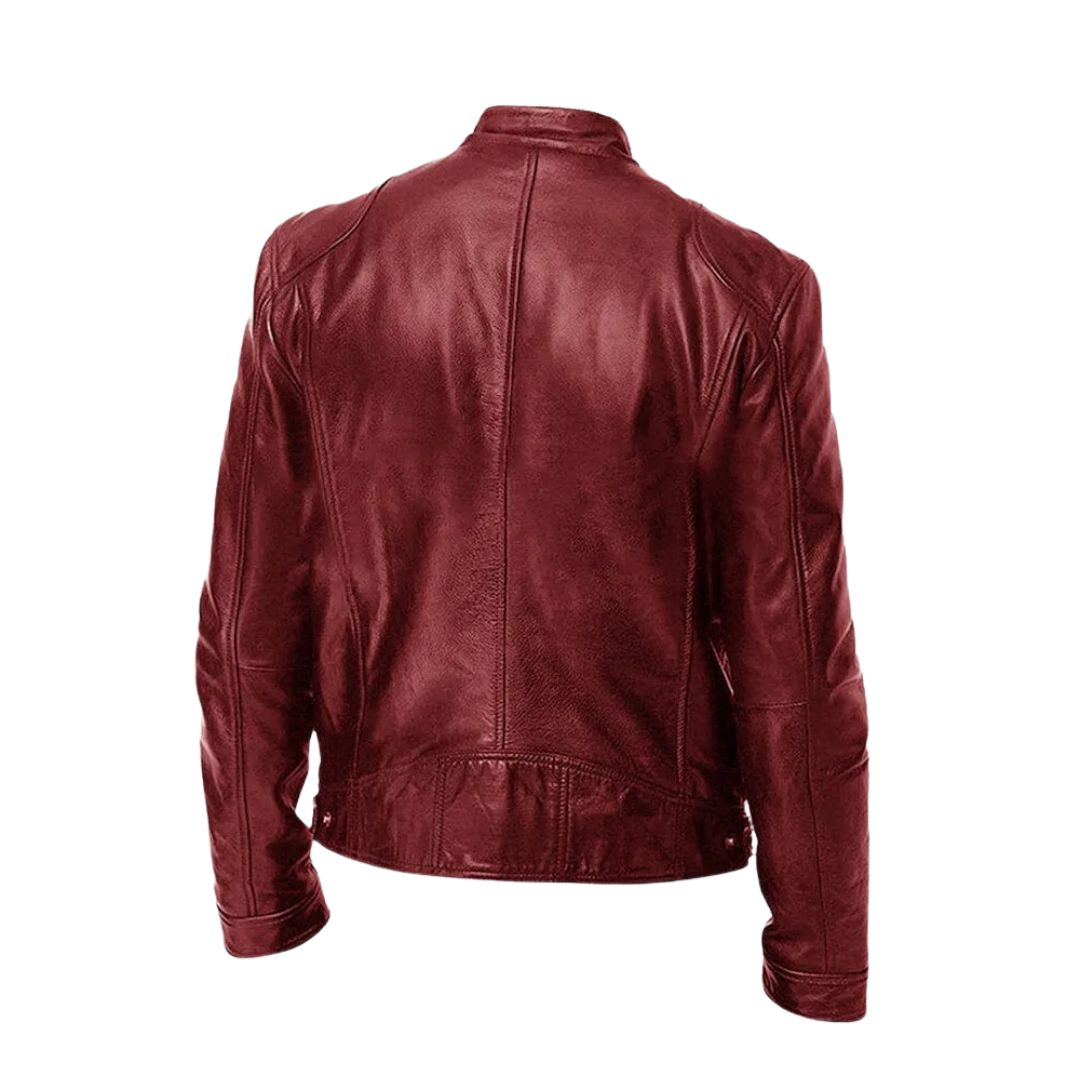 Matteo | Luxe Leren Bikerjack met Tijdloze Motorlook en Minimalistisch Design