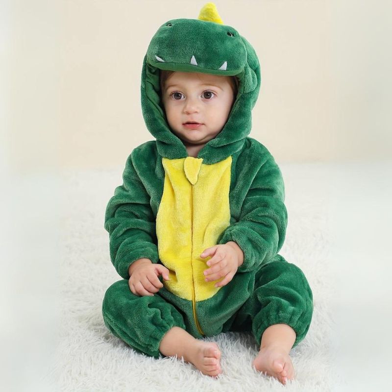 SnuggleBuddies™ | Warme Dieren Onesie voor Baby’s en Peuters van Zachte Fleece | Schattig Verkleedpak met Capuchon voor Carnaval, Winter en Pyjama Tijd