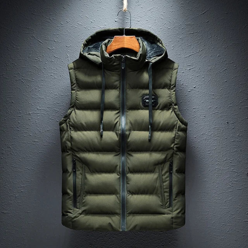 Lucien | Gewatteerde Bodywarmer Met Capuchon Heren