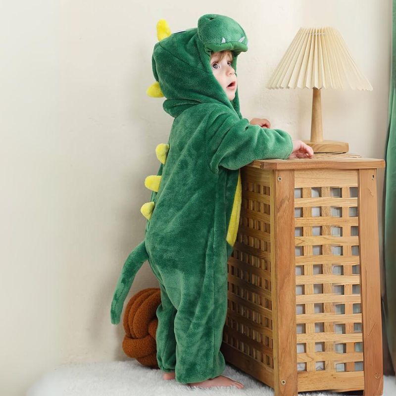 SnuggleBuddies™ | Warme Dieren Onesie voor Baby’s en Peuters van Zachte Fleece | Schattig Verkleedpak met Capuchon voor Carnaval, Winter en Pyjama Tijd