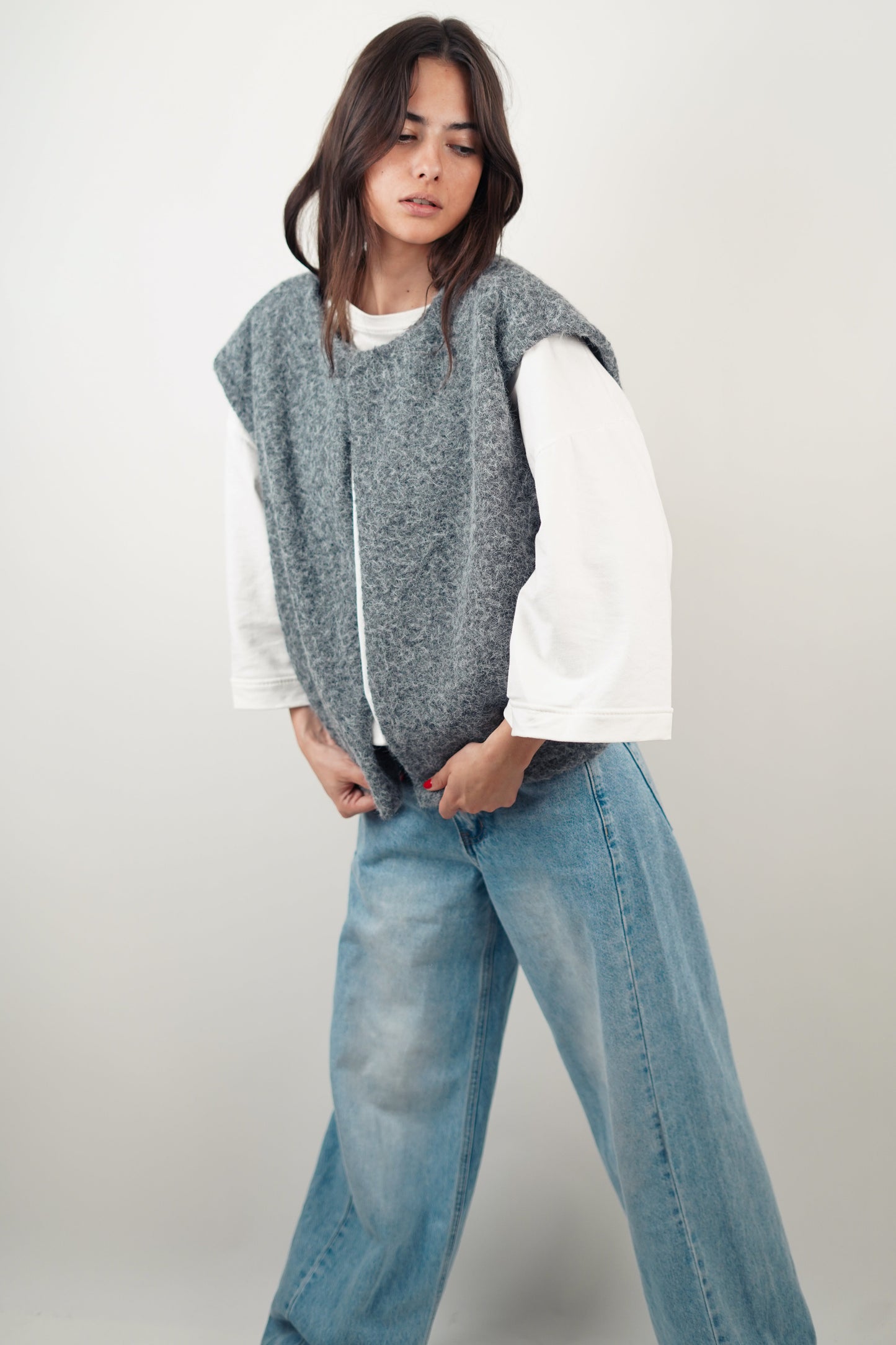 Mirella | Mouwloos Bouclé Vest Dames