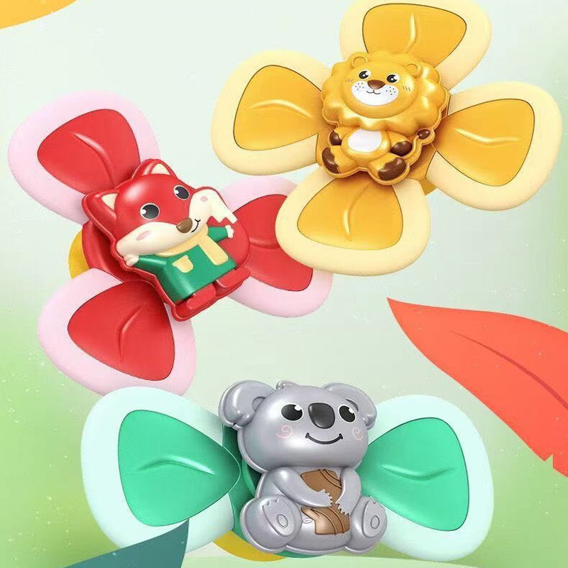 SensuSpin™ | Fidget Spinner Zuignap Speelgoed voor Baby’s | Educatief Sensorisch Speelgoed met Dierendesign voor Raam, Bad en Auto