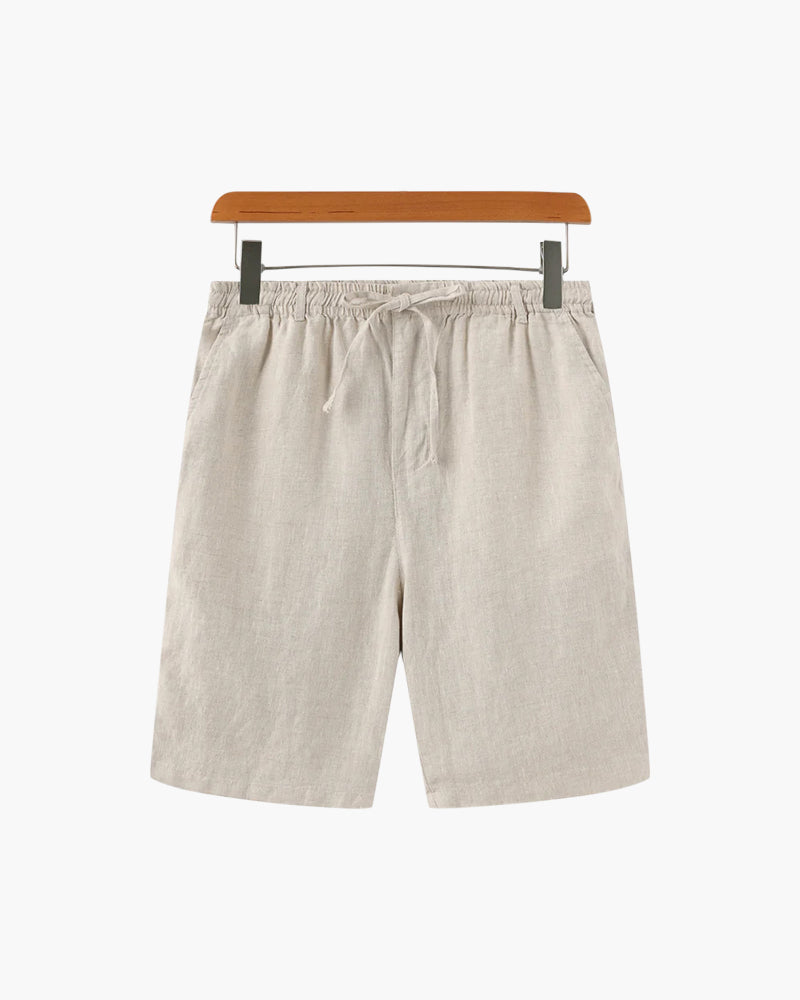 Nereo | Linnenlook Zomershort Heren met Elastische Taille & Steekzakken