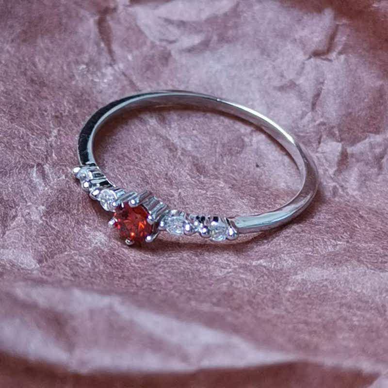 Élodie | Gouden Ring Met Rode Steen Dames