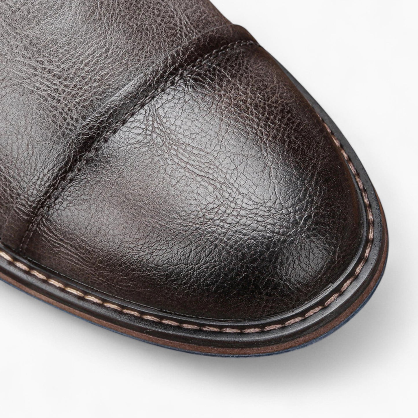 Bastien | Leren Heren Veterboots Met Blauwe Zool