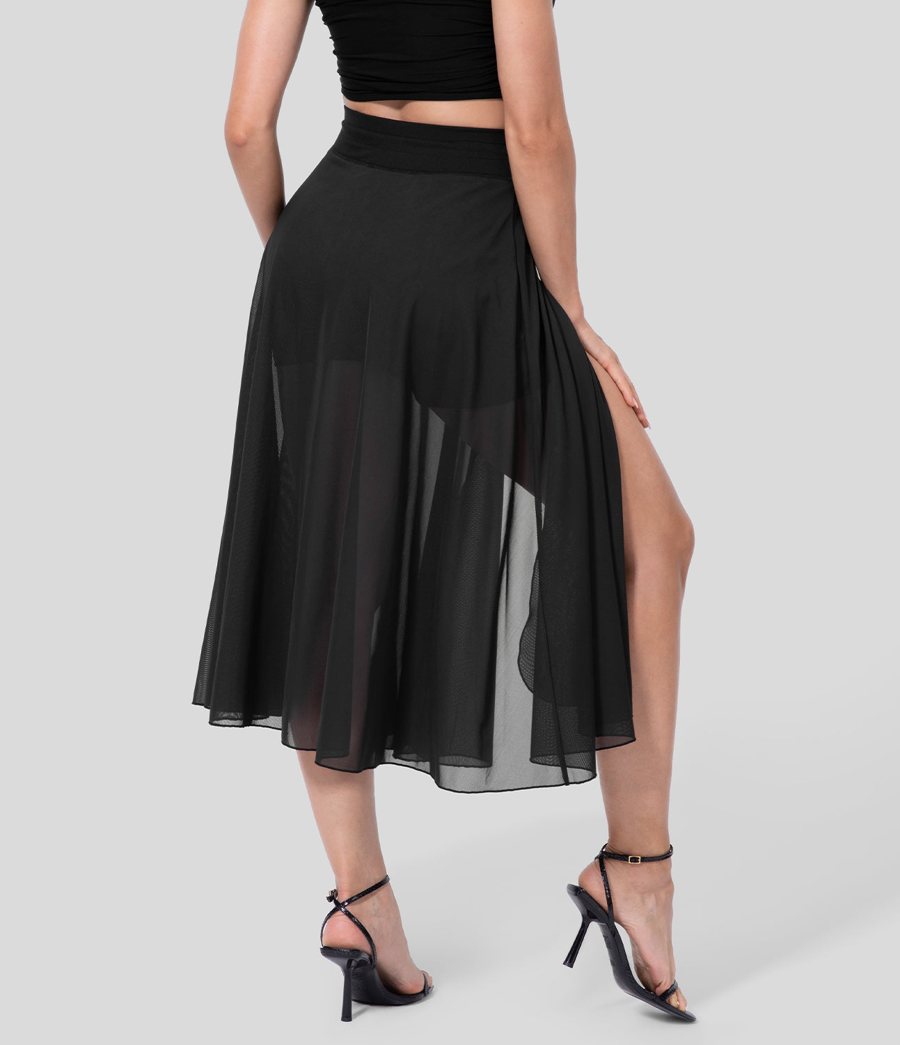 Liora™ | Dames Overslagrok met Binnenbroek & Verborgen Zak | Luchtige Midi Rok met Striksluiting