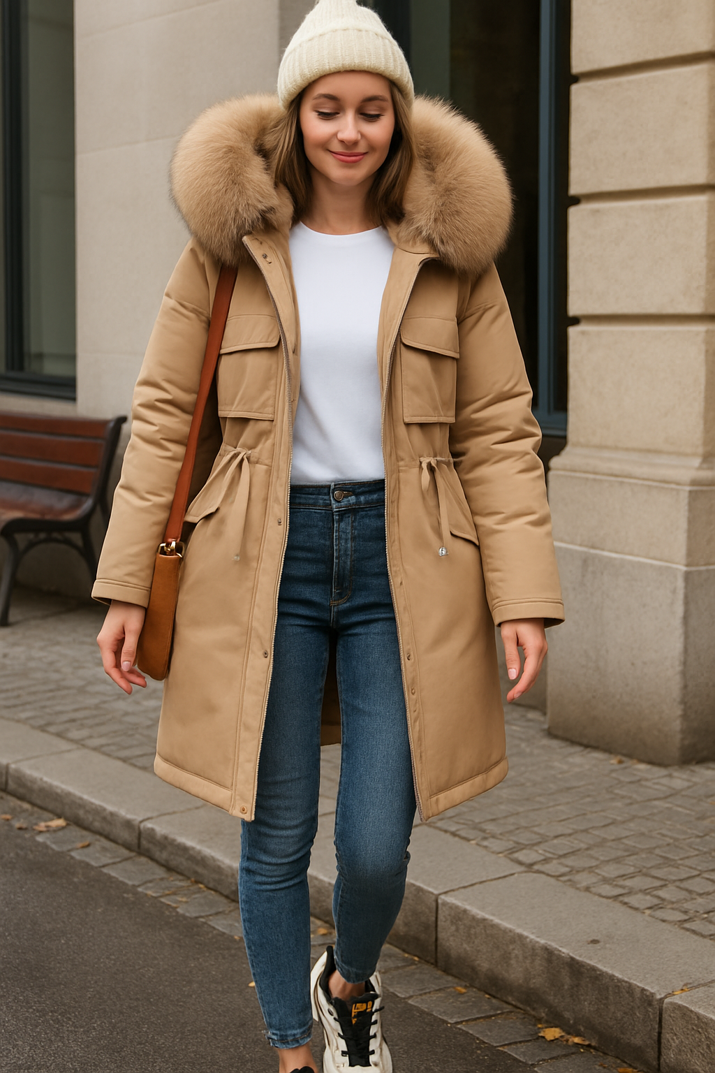 Alvara | Winterjas Met Bontkraag