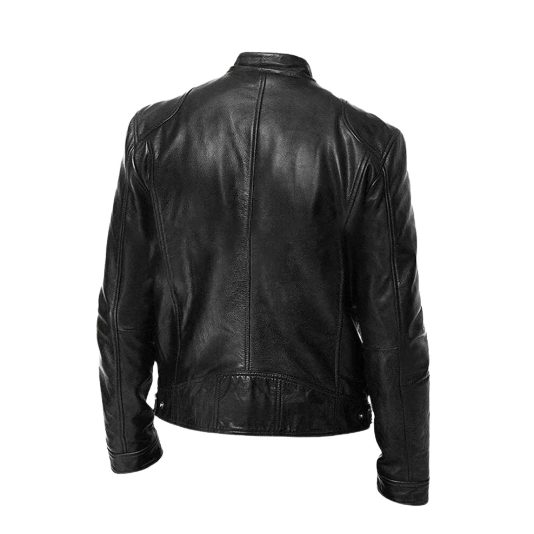 Matteo | Luxe Leren Bikerjack met Tijdloze Motorlook en Minimalistisch Design