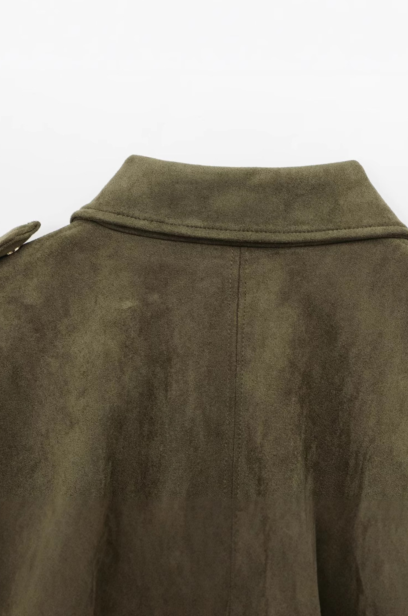 Rey | Oversized Cropped Jas Dames | Olijfgroen | Suède-Look | Streetwear & Casual | Lente & Herfst Overgangsjas