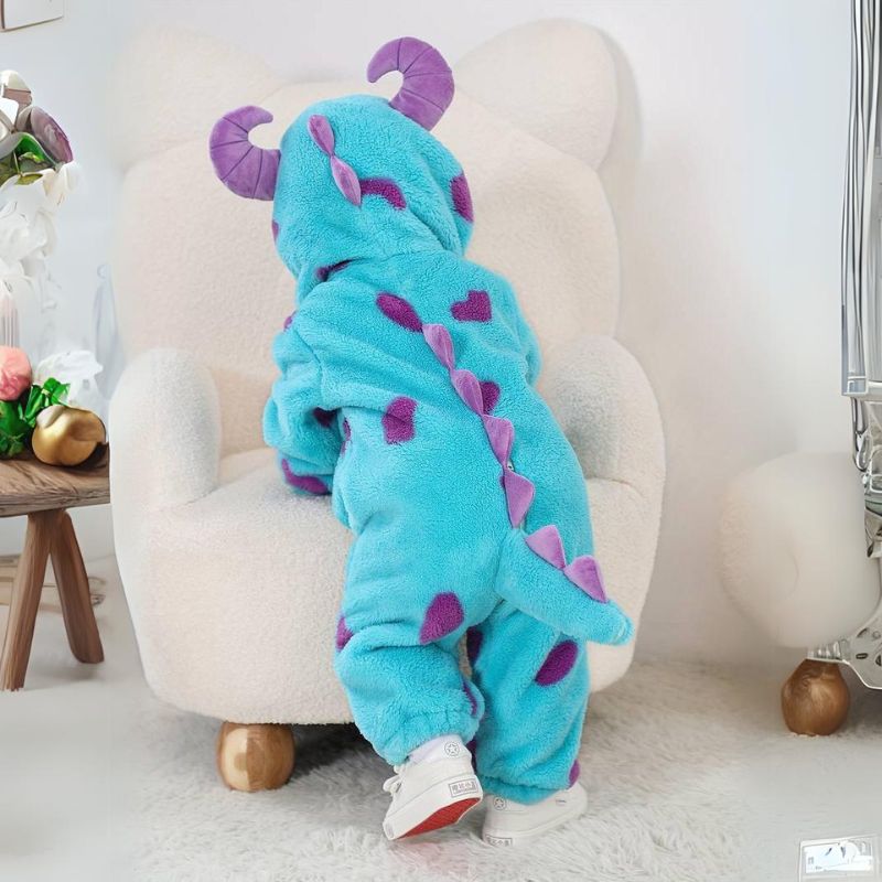 SnuggleBuddies™ | Warme Dieren Onesie voor Baby’s en Peuters van Zachte Fleece | Schattig Verkleedpak met Capuchon voor Carnaval, Winter en Pyjama Tijd