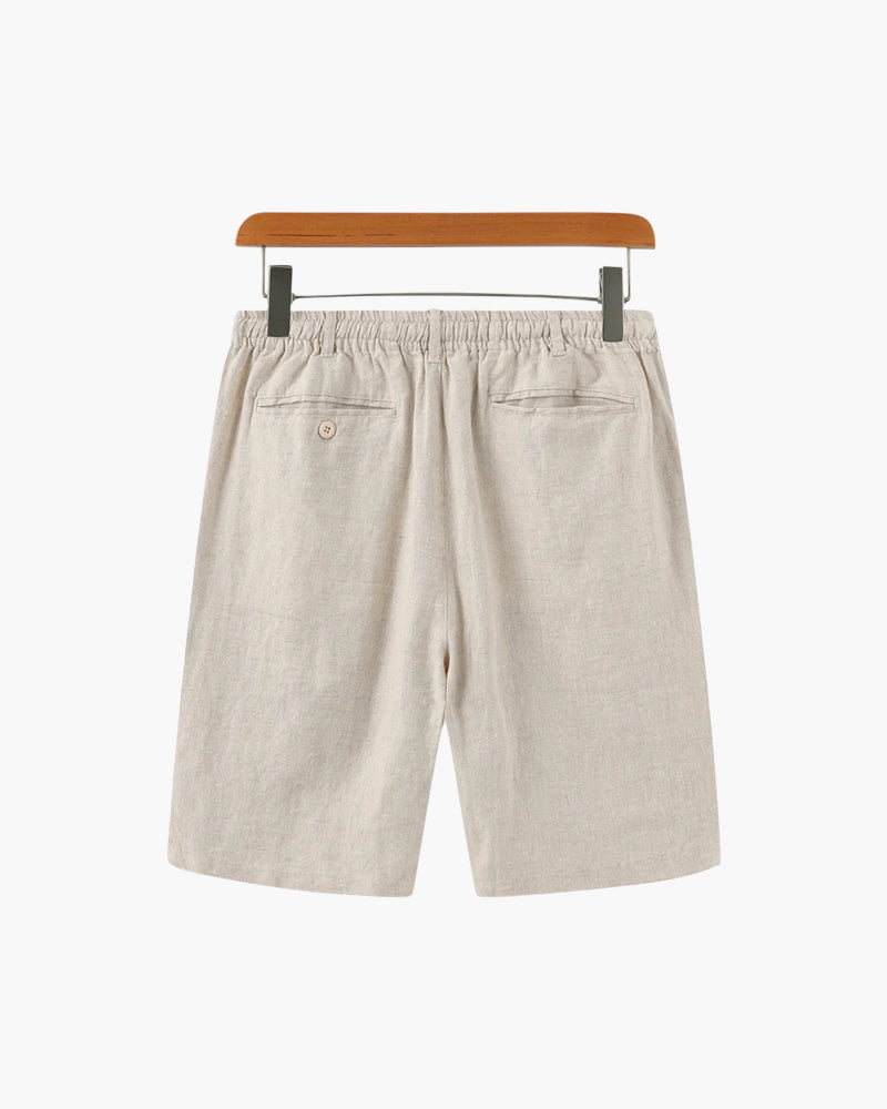 Nereo | Linnenlook Zomershort Heren met Elastische Taille & Steekzakken
