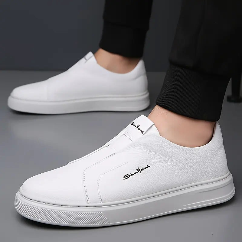 Arlen | Instapsneakers Heren | Slip‑On Sneakers | Kunstleer & Elastische Zijkant | Comfortabel & Gripvast