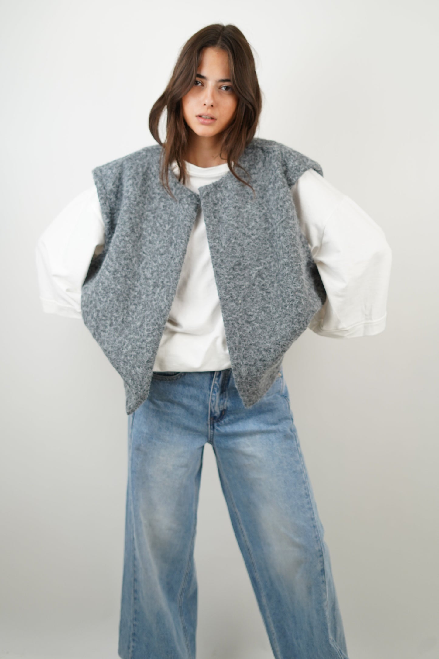 Mirella | Mouwloos Bouclé Vest Dames