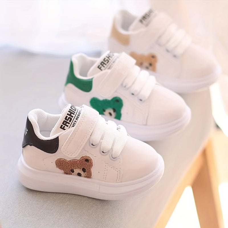 BearSteps™ | Baby Barefoot Sneakers met Klittenband en Antislipzool | Flexibele Eerste Loopschoenen met Schattige Beertjespatch en Brede Neus