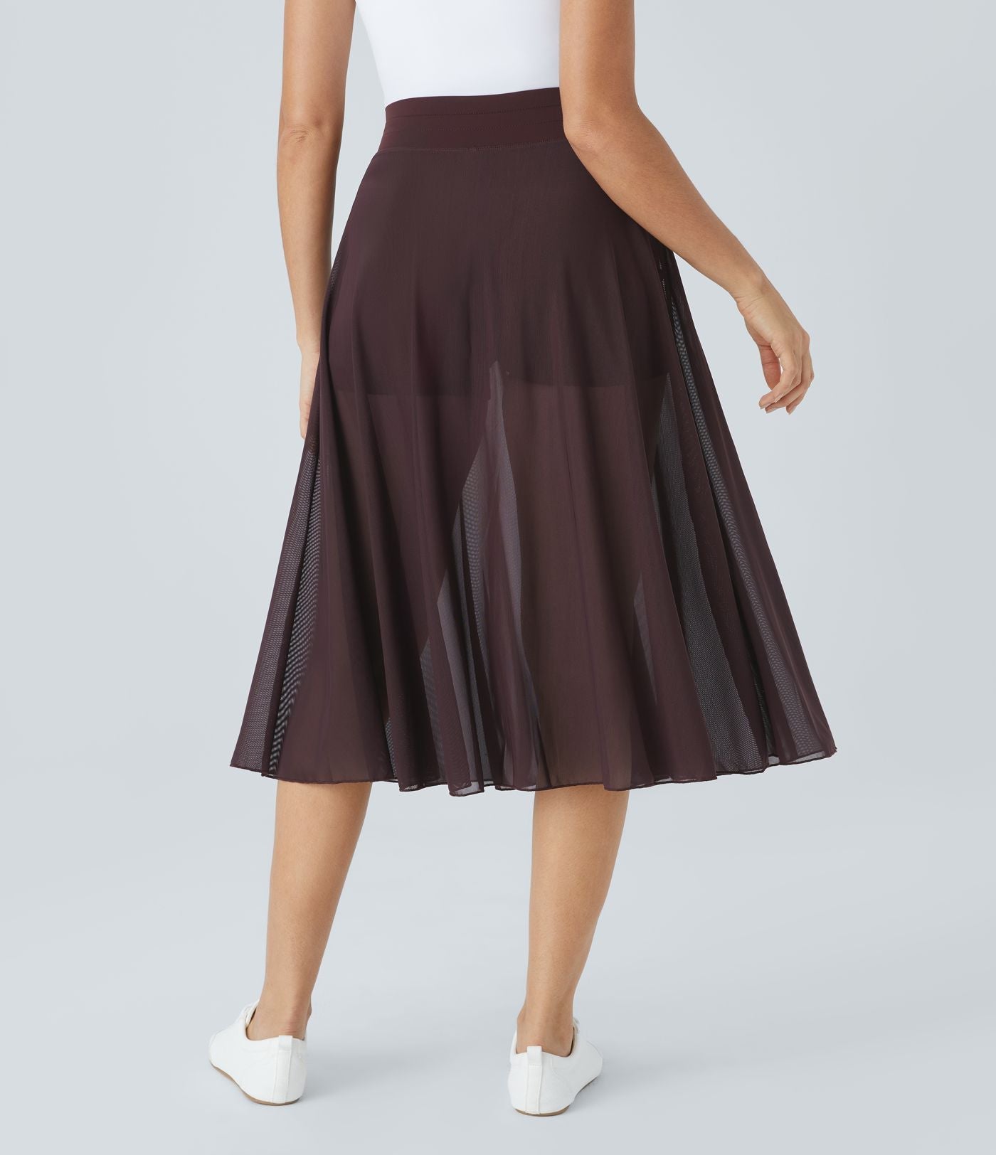 Liora™ | Dames Overslagrok met Binnenbroek & Verborgen Zak | Luchtige Midi Rok met Striksluiting