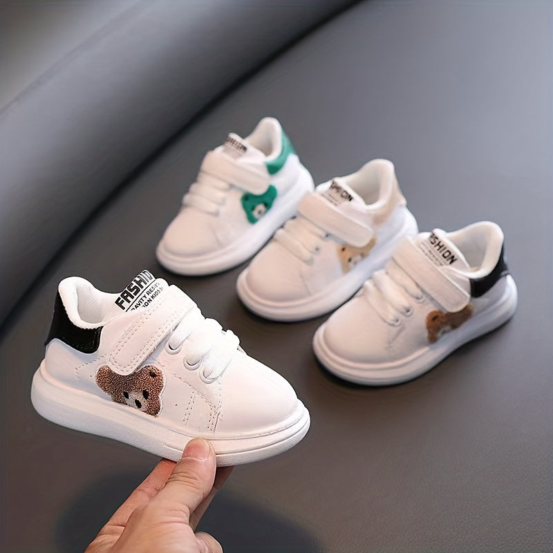 BearSteps™ | Baby Barefoot Sneakers met Klittenband en Antislipzool | Flexibele Eerste Loopschoenen met Schattige Beertjespatch en Brede Neus