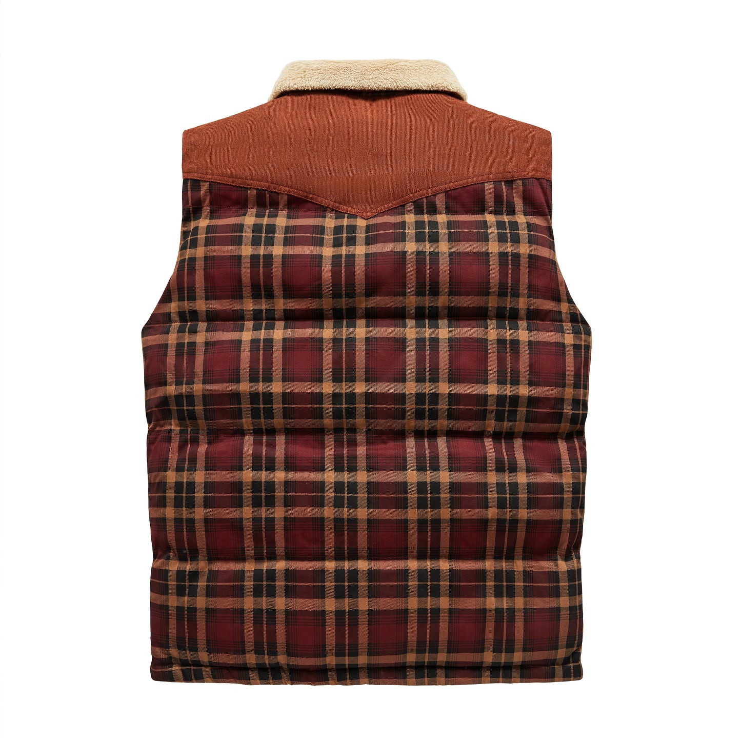 Lazaro | Geruite Bodywarmer Heren met Sherpa Kraag & Gewatteerde Voering