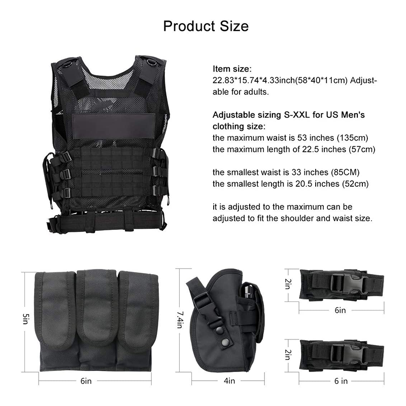 Sentinel | Tactisch Vest Met MOLLE-Systeem & Afneembare Holster