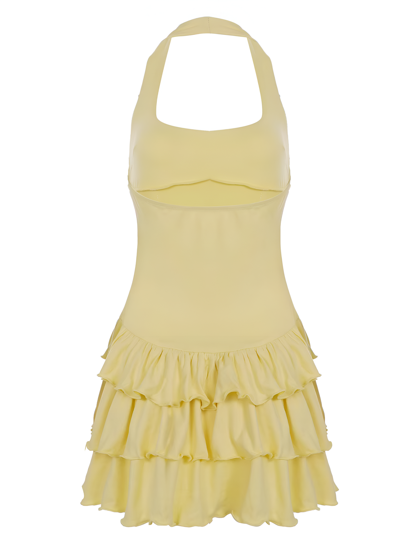 Zaraine | Gele Mini Halterjurk Dames
