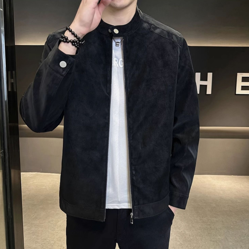 Maveron | Heren Suède Look Jack met Opstaande Kraag