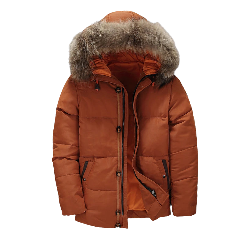 Maxwell™ | Luxe Gewatteerde Winterjas met Afneembare Bontkraag voor Heren