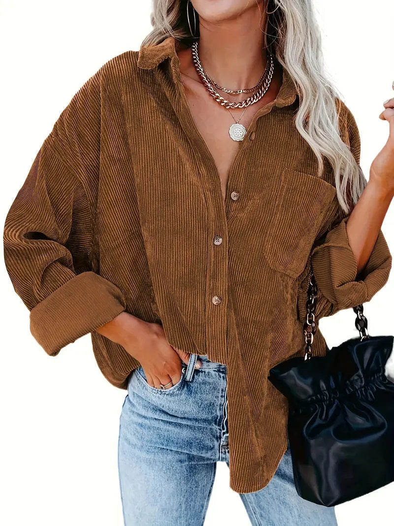 Elora | Ribfluweel Overshirt