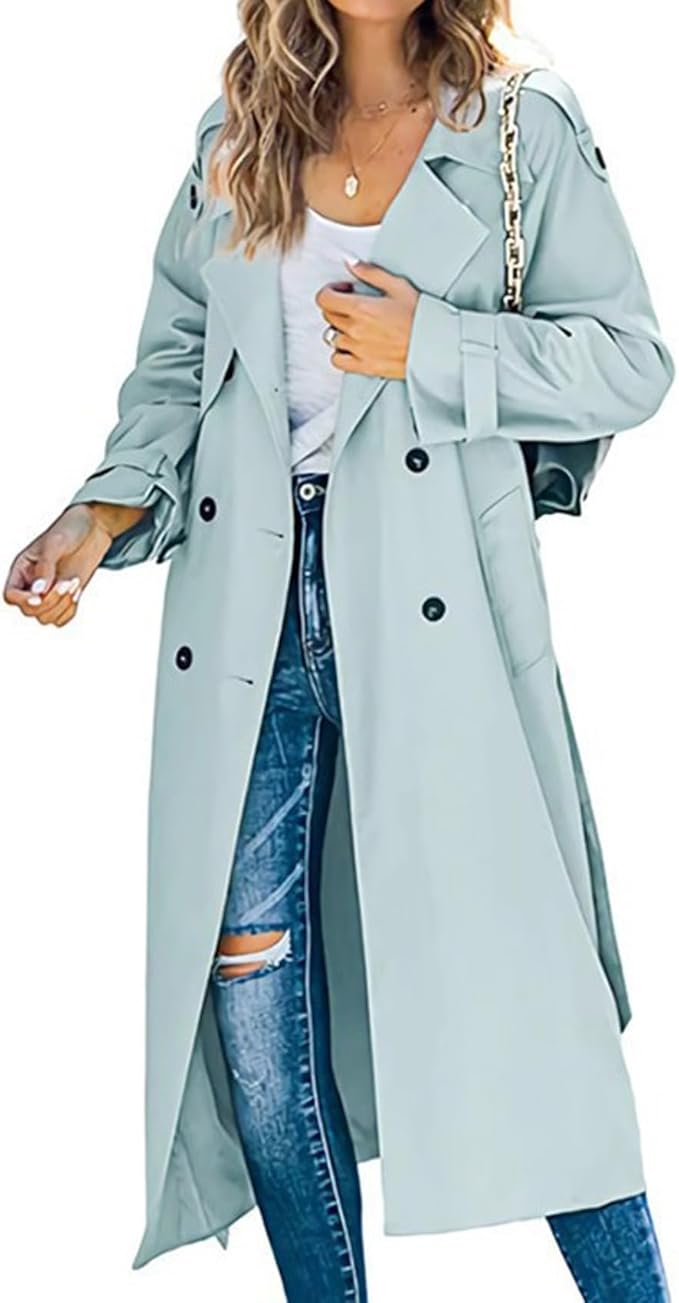 Camille™ | Effen Trenchcoat met Klassieke Reverskraag en Dubbele Knoopsluiting