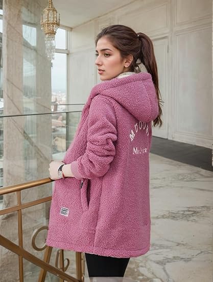 Lunaya | Teddy Jas Dames Met Capuchon en Ritssluiting