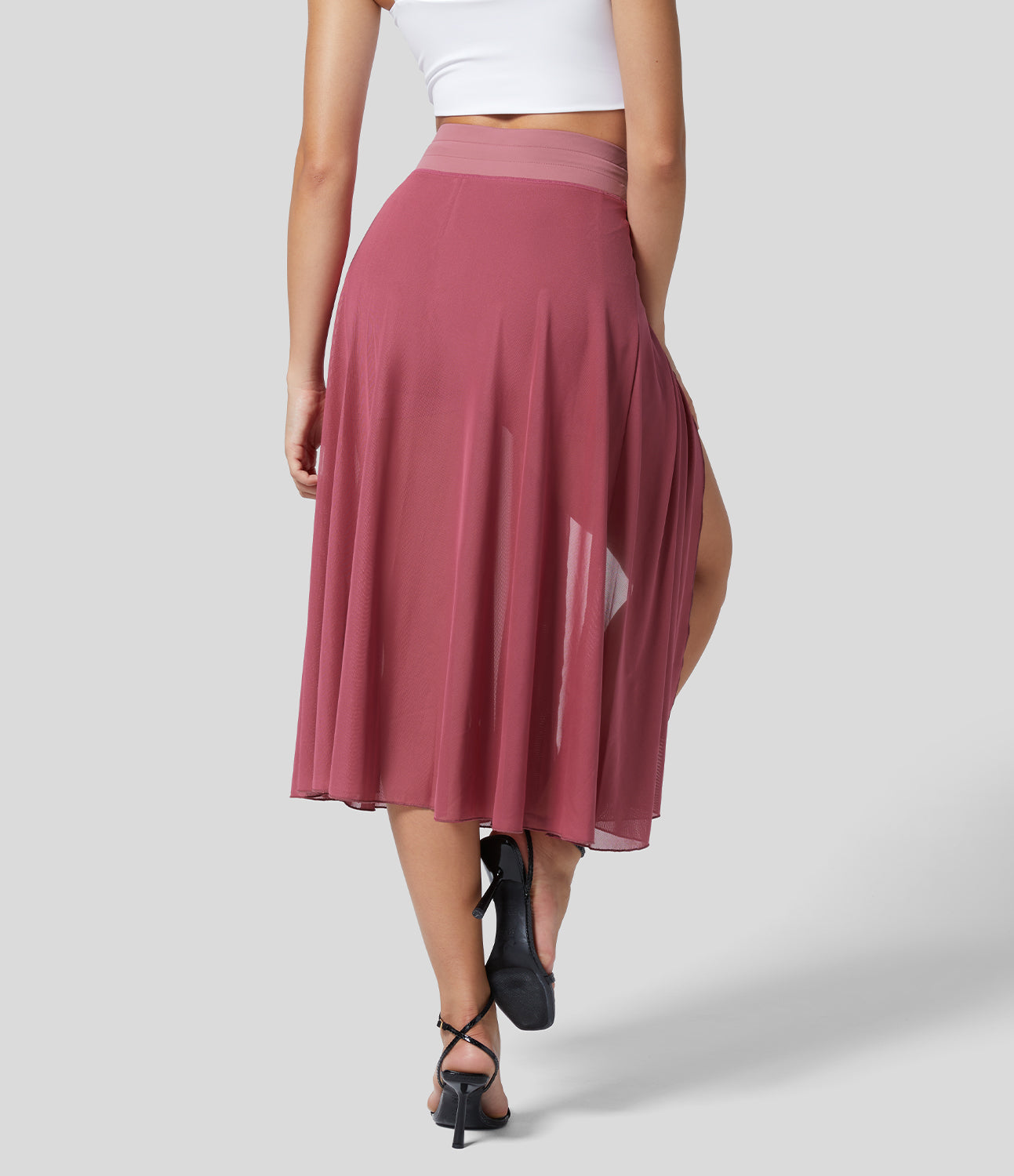 Liora™ | Dames Overslagrok met Binnenbroek & Verborgen Zak | Luchtige Midi Rok met Striksluiting