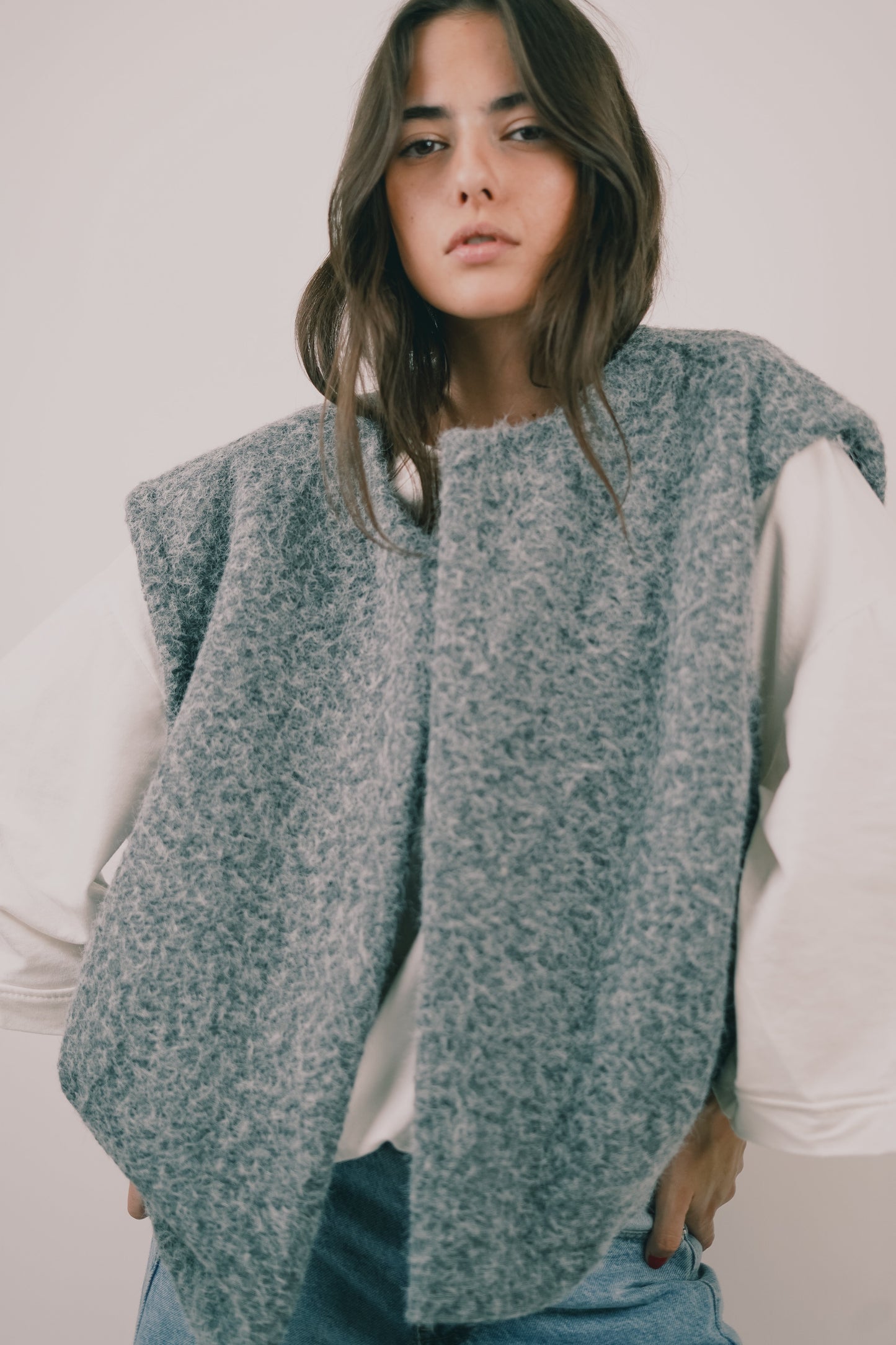 Mirella | Mouwloos Bouclé Vest Dames