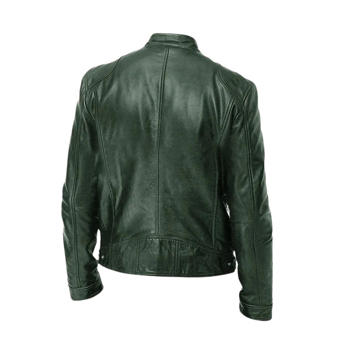 Matteo | Luxe Leren Bikerjack met Tijdloze Motorlook en Minimalistisch Design