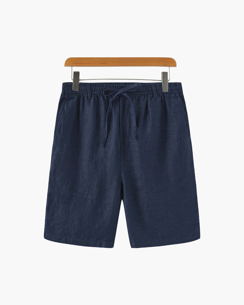 Nereo | Linnenlook Zomershort Heren met Elastische Taille & Steekzakken