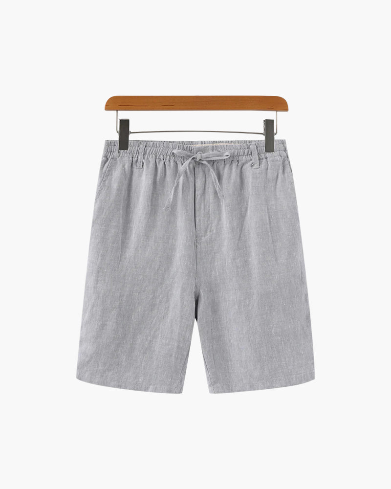 Nereo | Linnenlook Zomershort Heren met Elastische Taille & Steekzakken