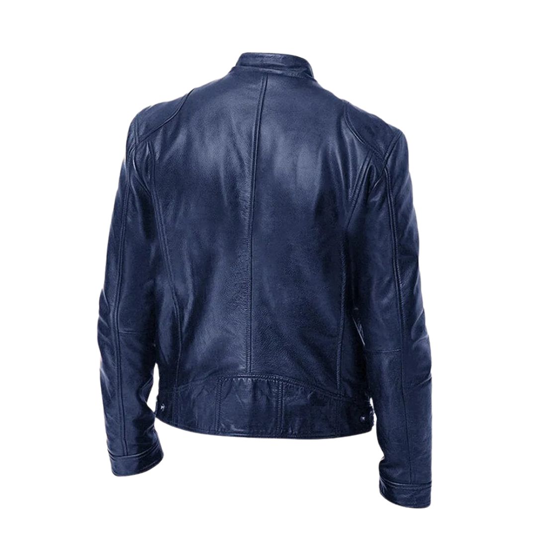 Matteo | Luxe Leren Bikerjack met Tijdloze Motorlook en Minimalistisch Design