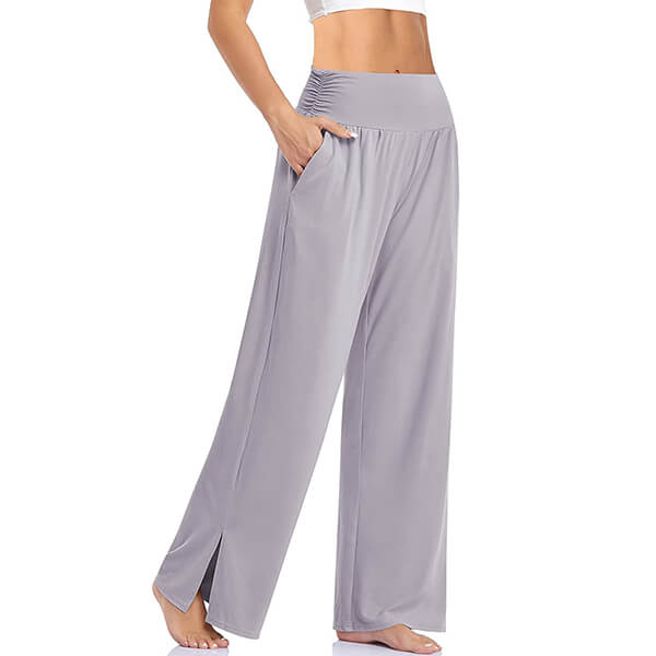 Elara™ | Dames Yoga Lounge Broek met Split | Zachte, Ademend en Comfortabel met Wijde Pijpen en Hoge Taille