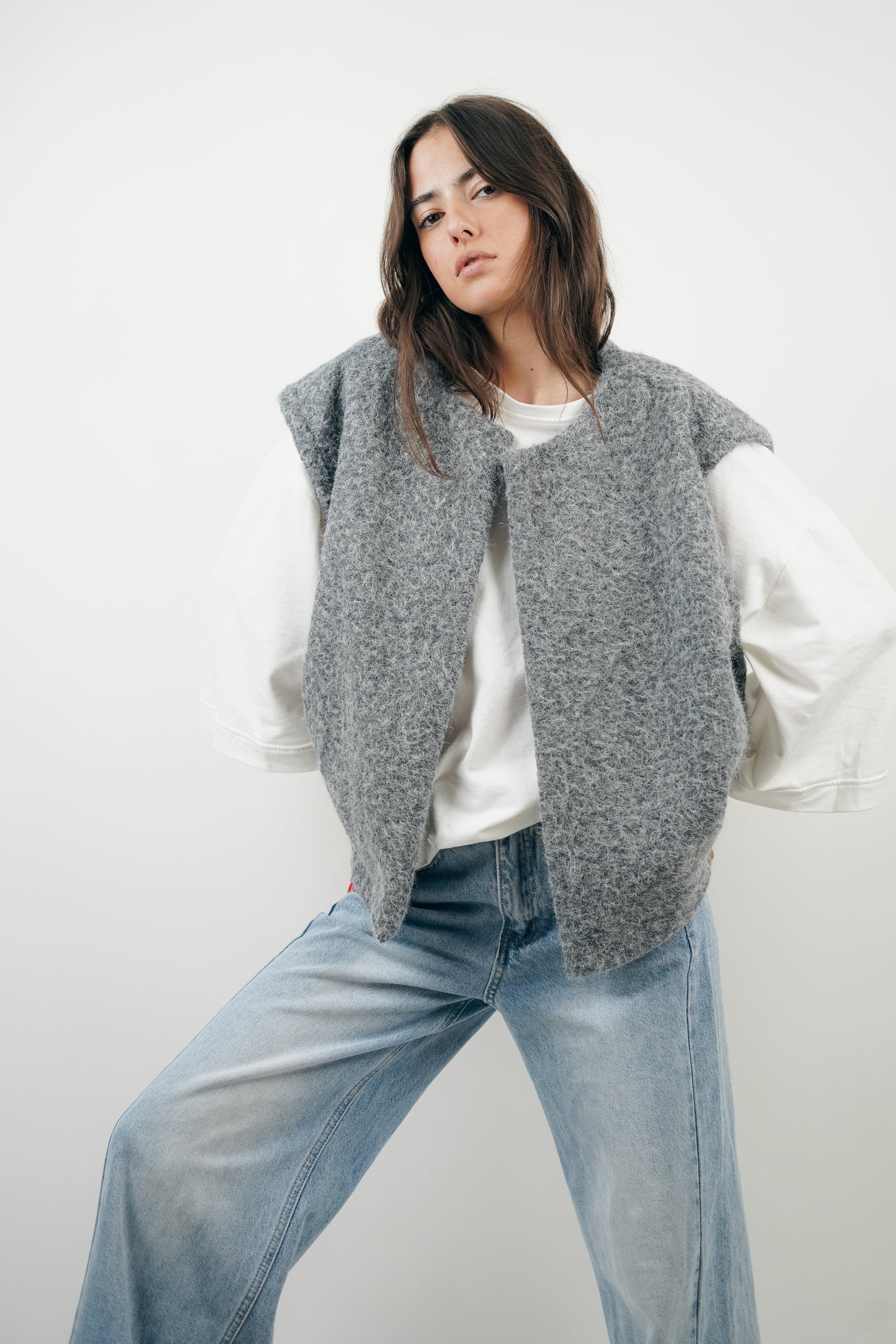Mirella | Mouwloos Bouclé Vest Dames