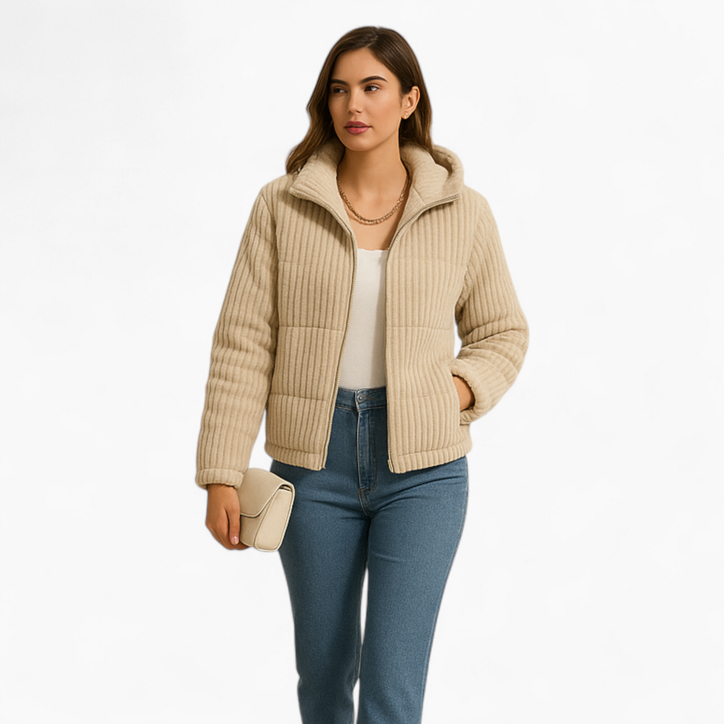 Camille | Corduroy Jas Dames Met Teddy Voering