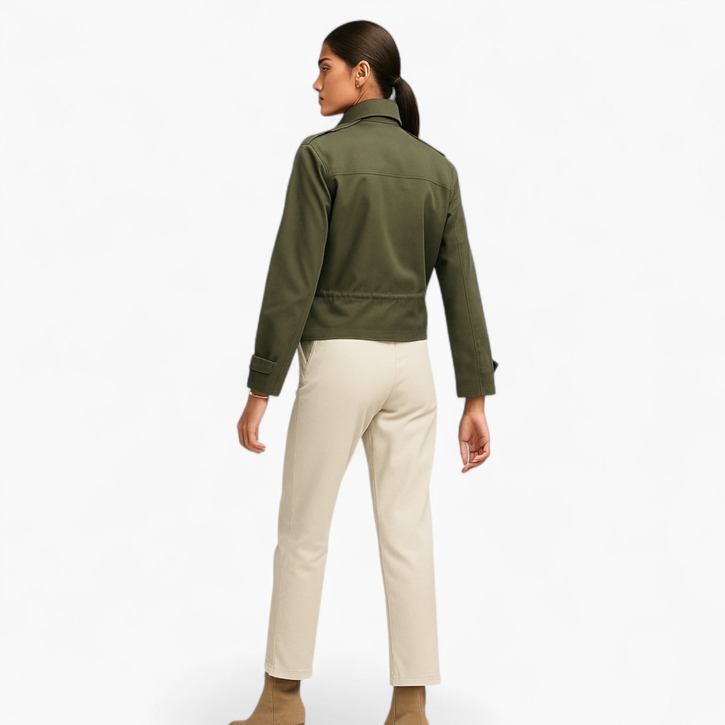 Selene | Cropped Military Jas Dames