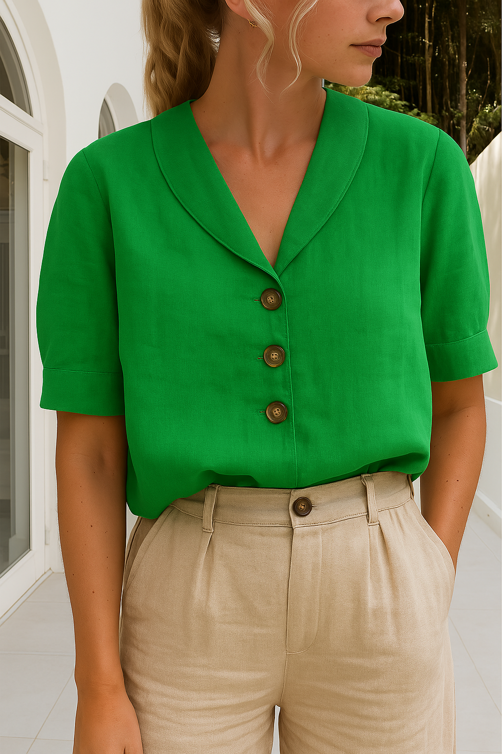 Mireille | V-Hals Zomerblouse Dames