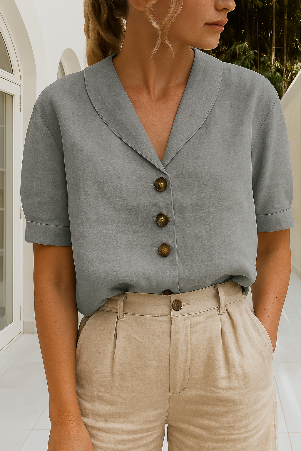 Mireille | V-Hals Zomerblouse Dames