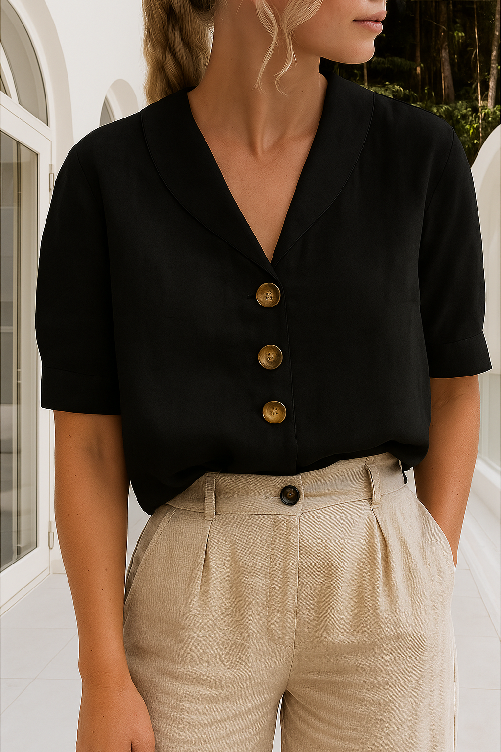 Mireille | V-Hals Zomerblouse Dames