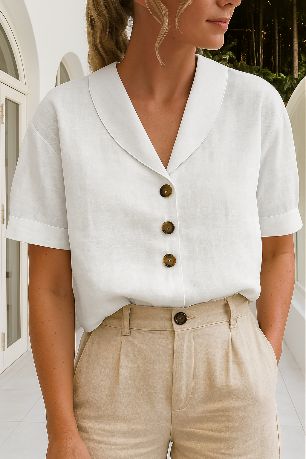 Mireille | V-Hals Zomerblouse Dames