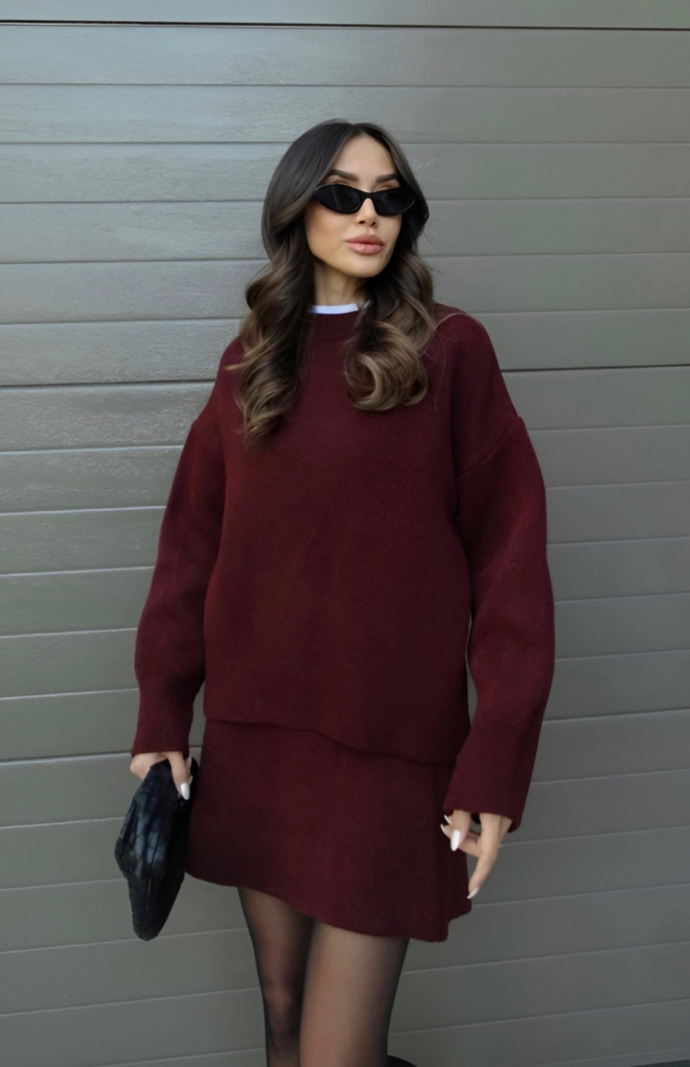 Noëlla™ | Dames Tweedelige Gebreide Set | Oversized Trui en Minirok in Chic Herfstdesign