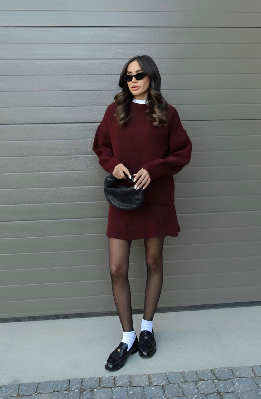 Noëlla™ | Dames Tweedelige Gebreide Set | Oversized Trui en Minirok in Chic Herfstdesign