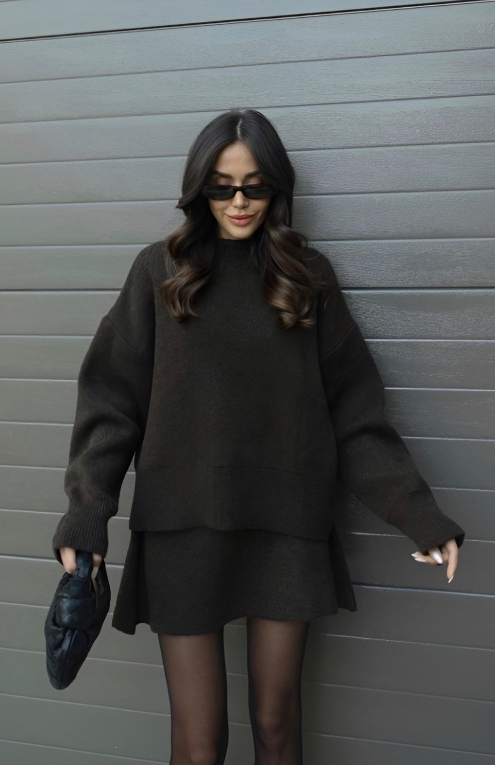 Noëlla™ | Dames Tweedelige Gebreide Set | Oversized Trui en Minirok in Chic Herfstdesign