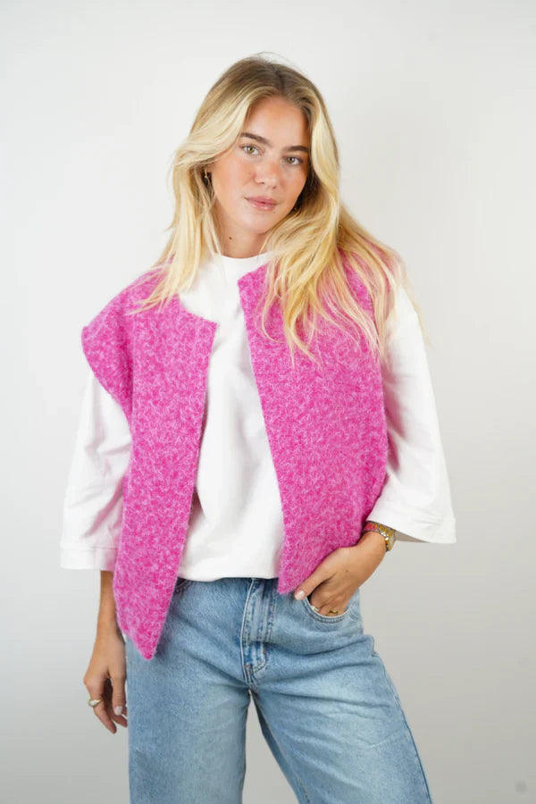Mirella | Mouwloos Bouclé Vest Dames