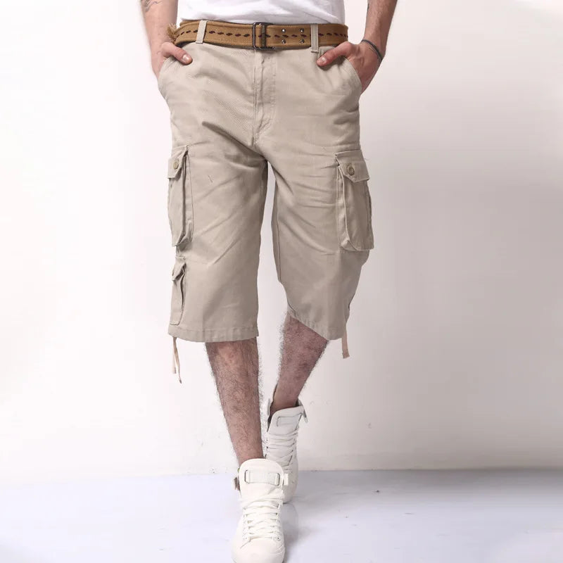 Finn | Cargo Bermuda Heren | Katoenmix | Korte Broek met Zakken | Verstelbare Trekkoorden | Outdoor Zomershort